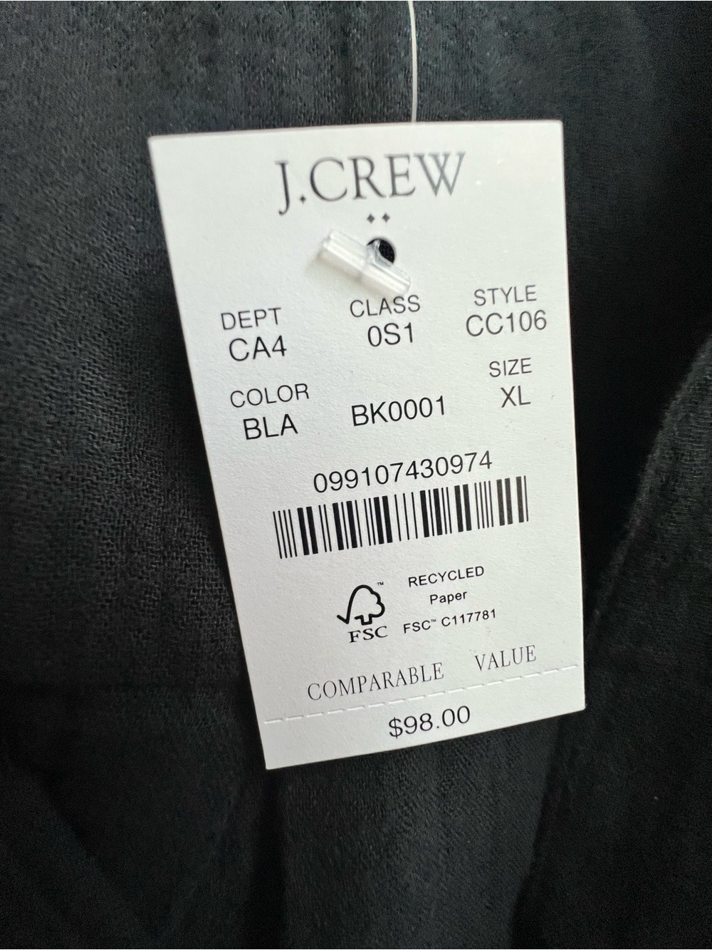 New J. Crew Factory Short-Sleeve Gauze Popover Dress Black Vacation Beach XL - Picture 10 of 16